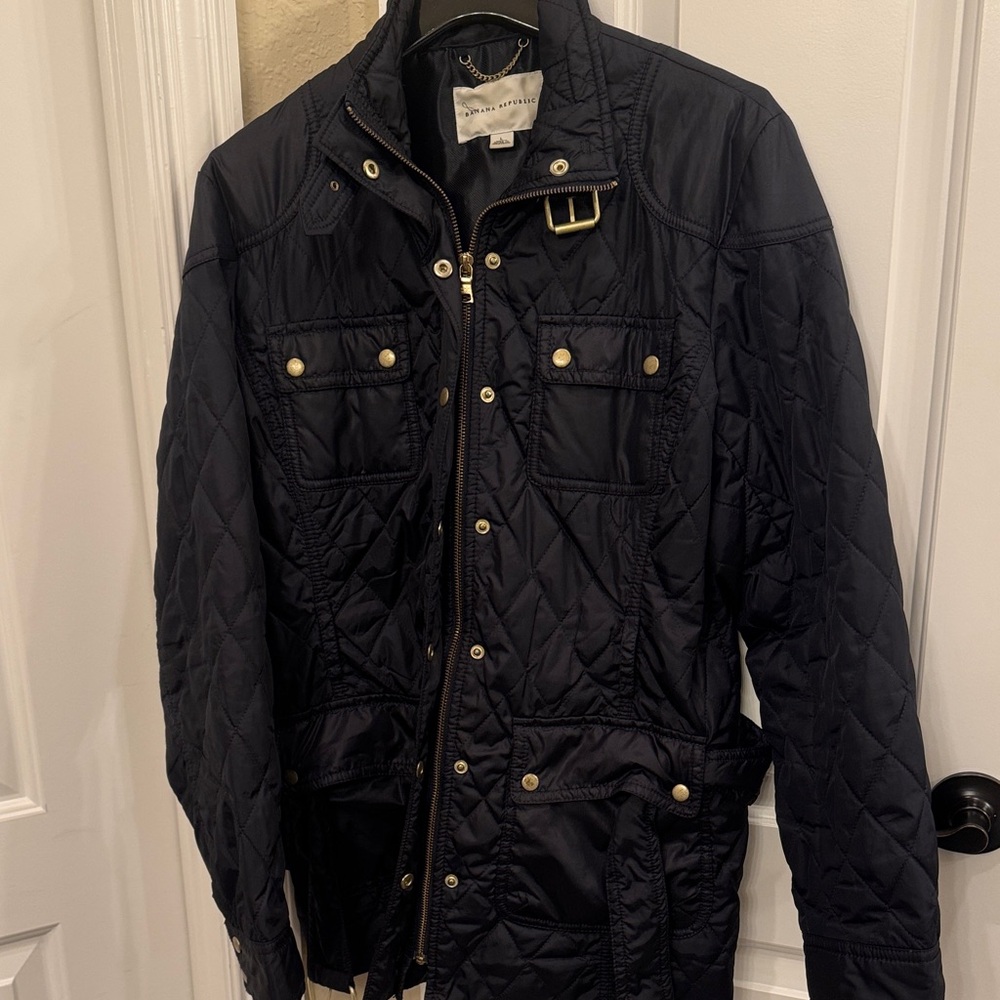 Banana Republic Black Quilted Utility Jacket